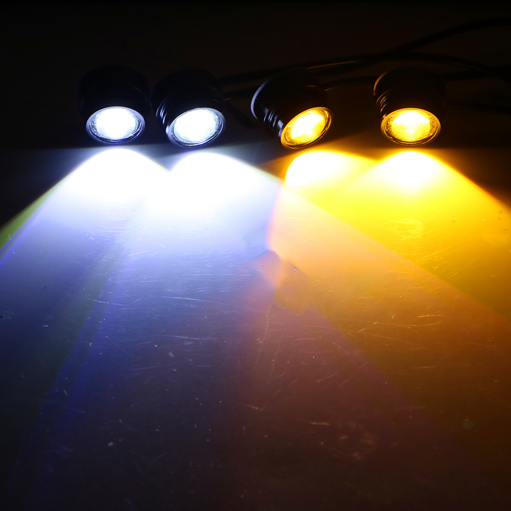 Car Dual-color LED Eagle Eye 23MM 12 LED 4014 SMD Atmosphere Light