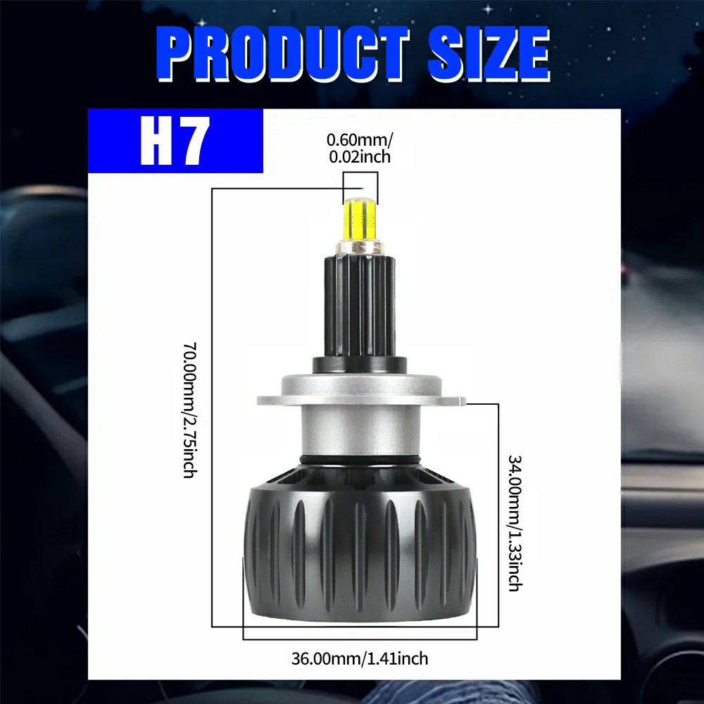 360 Illumination Auto LED Headlight K7 Bulb H1 H3 H7 9005 Light