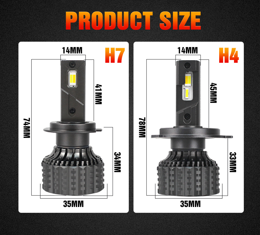 High Power V8 Automotive LED Headlight H1 H3 H4
