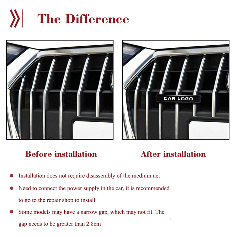 White Vehicle LED Logo Lamp For Grille Bonnet Atmosphere Light