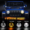 7 Inch Round High Low Beam Led Headlight Motorcycle White Amber for Jeep