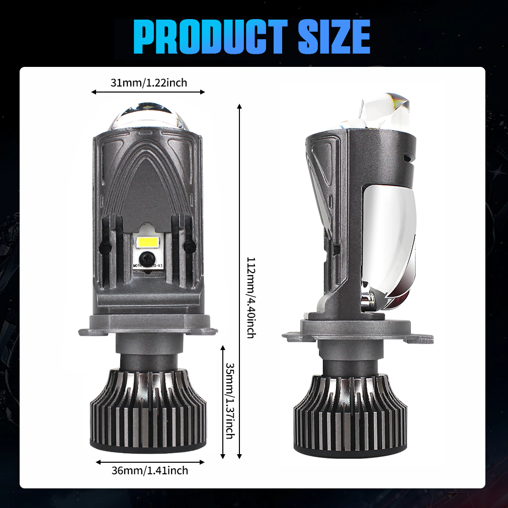 High Power M01-1 Projector Led Headlight 12v White Waterproof 100W 12000LM Headlamp