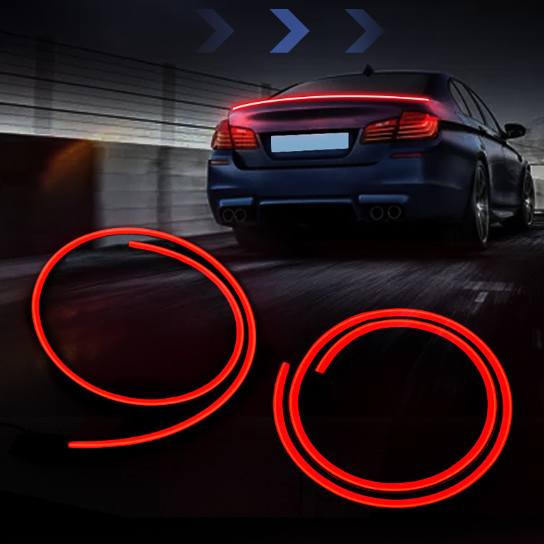 Red Double Flash Mode LED Strip Tail Light Running Light For Car