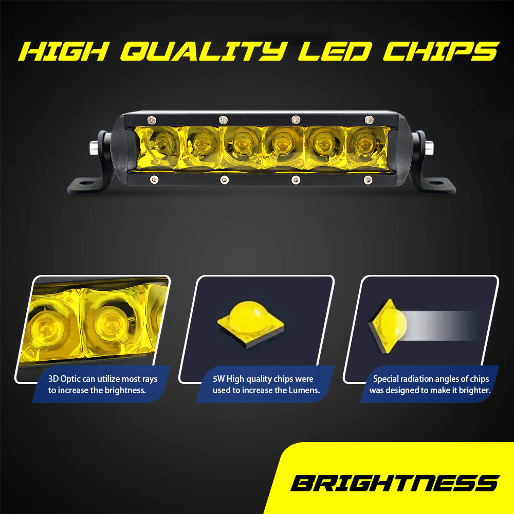 4D Lens Car Led With Reflective Cup Truck Long Strip Lamp 6000K Suv Roof Light