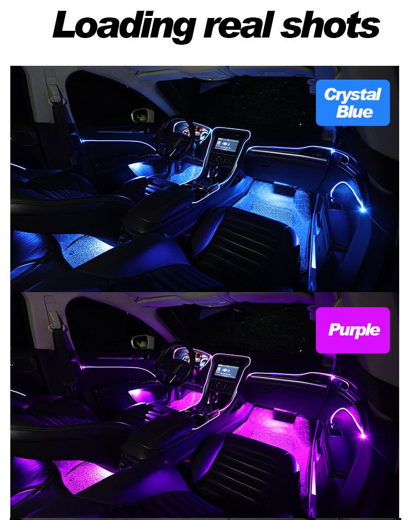 Fiber Optic Car Ambient Light RGB Remote Control Atmosphere Lamp