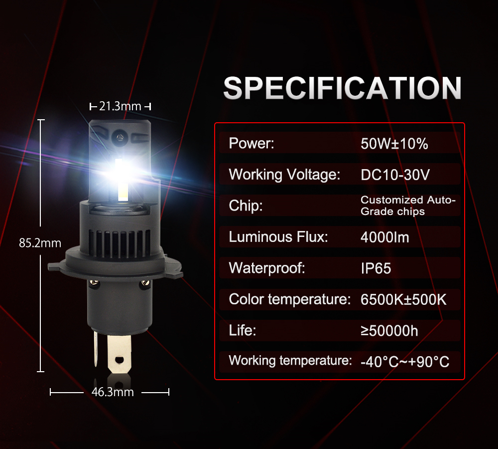 High Power Q16 wireless Led Headlight 12v White Waterproof 8000lm 50W Headlamp