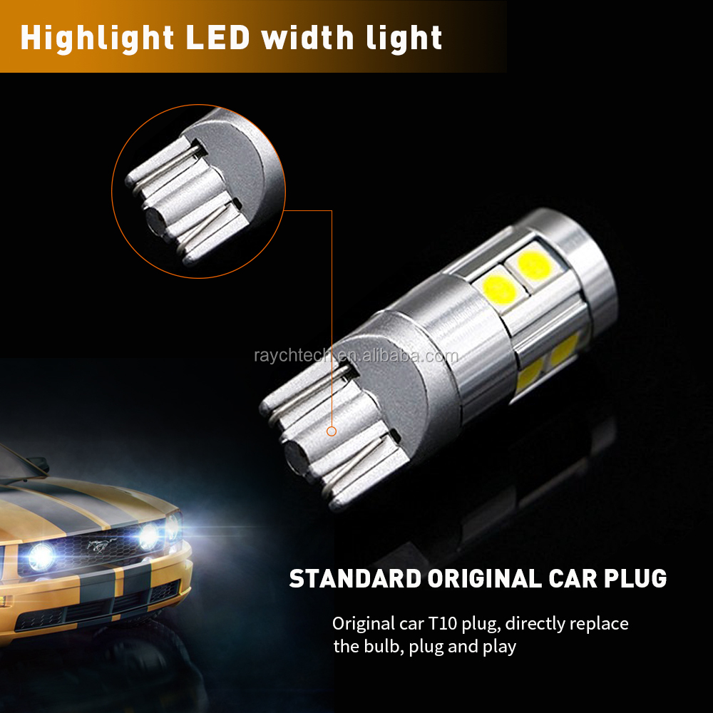 9 SMD3030 T10 Canbus Auto Signal Light White/Red/Pink/Blue Optional Side Marker Light