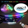  RGB Running LED Strip Light DRL Turn Lamp