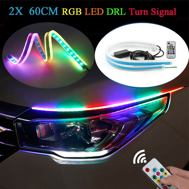  RGB Running LED Strip Light DRL Turn Lamp