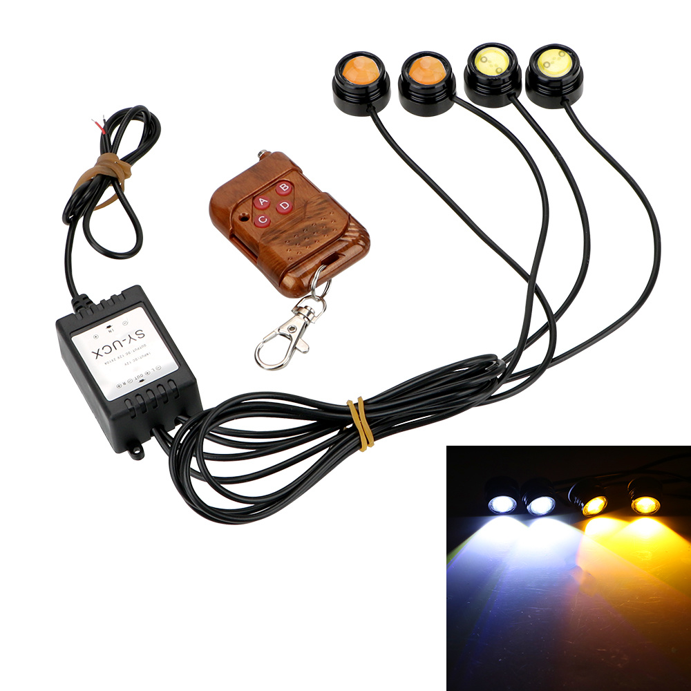 Car Dual-color LED Eagle Eye 23MM 12 LED 4014 SMD Atmosphere Light