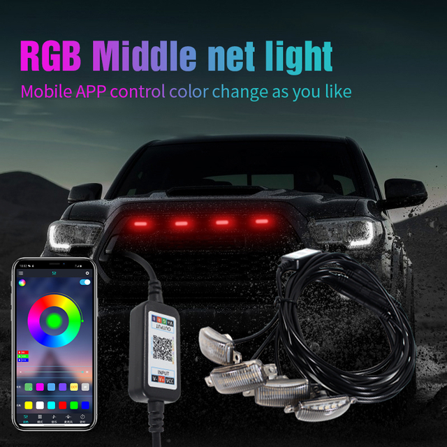 Advanced Car Grille Lamp with 12-24V RGB Control 6 x SMD2835 LED Decorative Light