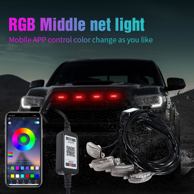 Advanced Car Grille Lamp with 12-24V RGB Control 6 x SMD2835 LED Decorative Light