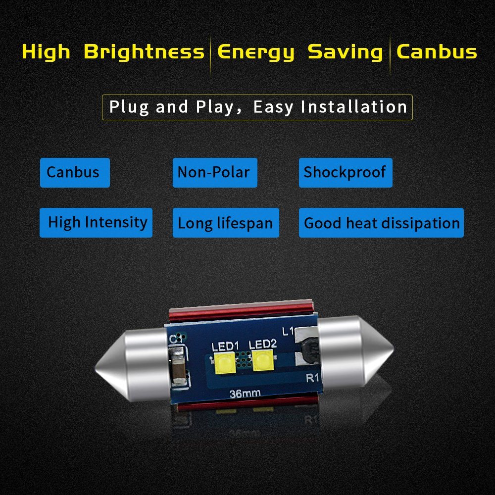 Festoon Canbus LED Interior Dome Light 6W 6000K License Plate Light