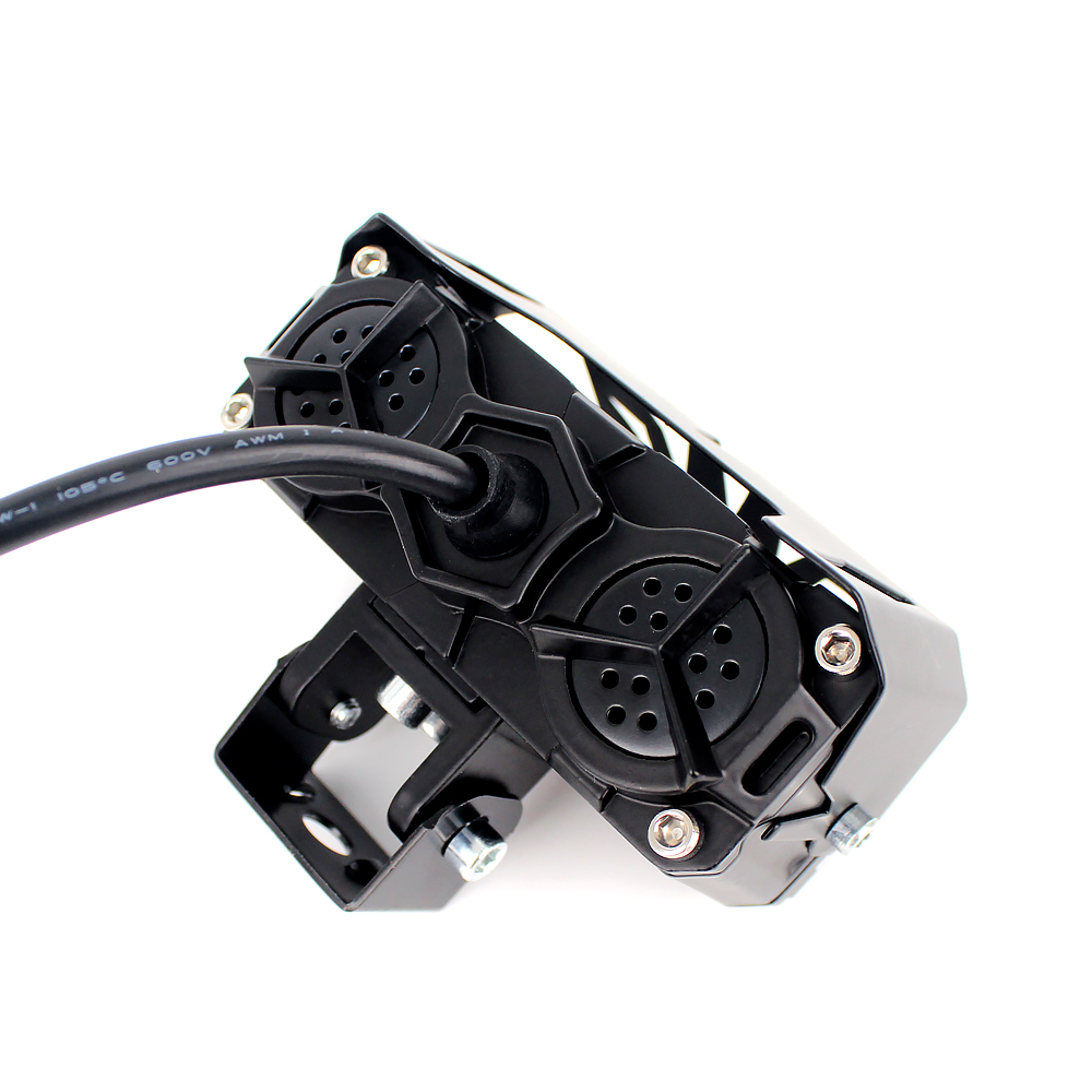 Double-color 3 Lens LED Motorcycle Spotlight 32W Twin Fans Universal Motorcycle Headlight