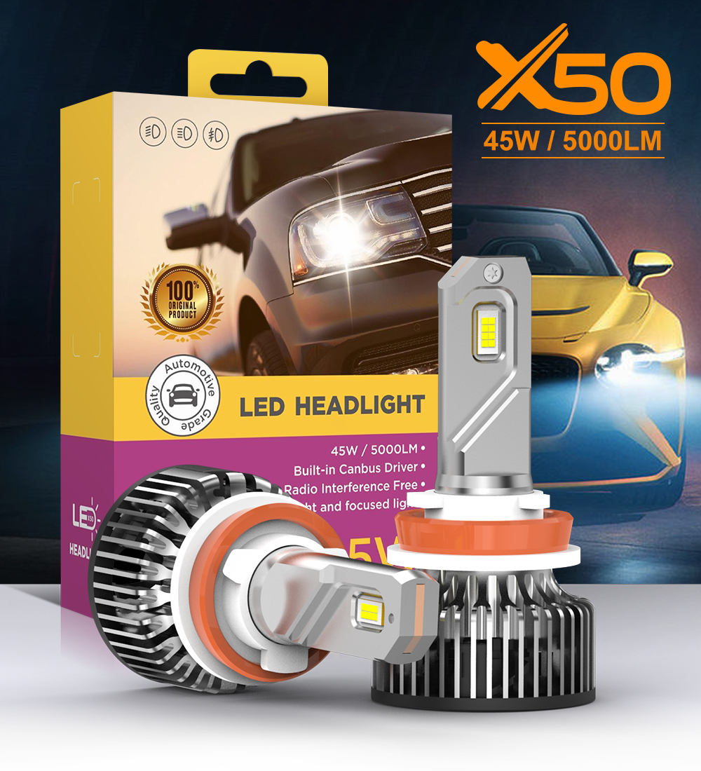 Wholesale X50 100W 20000Lm Auto Lighting System H4 H7 H8 H11 9006 Car Headlamp
