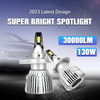 New Mi6 Led Headlight 12v White Waterproof 130W 30000Lm Headlamp