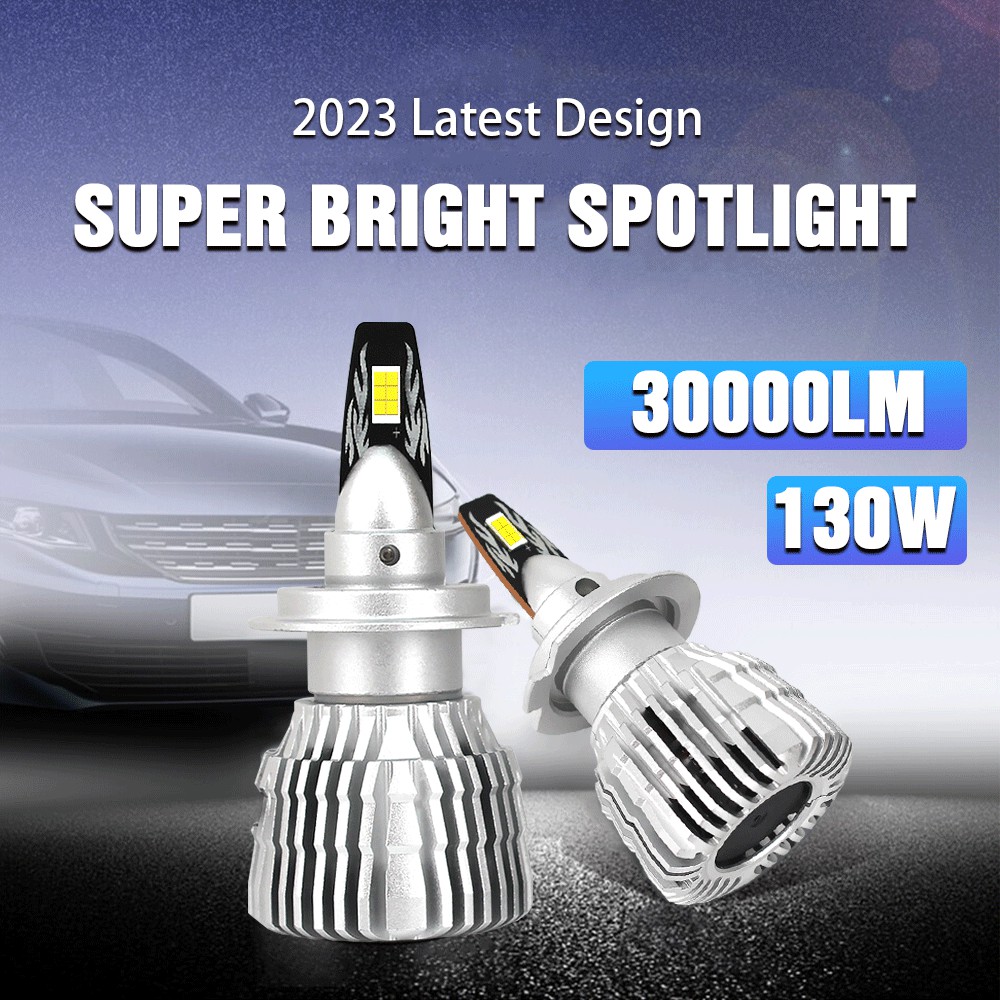 New Mi6 Led Headlight 12v White Waterproof 130W 30000Lm Headlamp