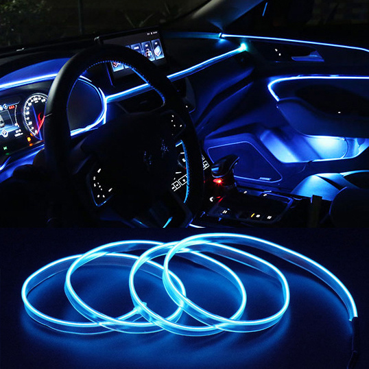 Auto Interior 1M 2M 3M 5M Ice Blue LED Cold Light Atmosphere Lamp