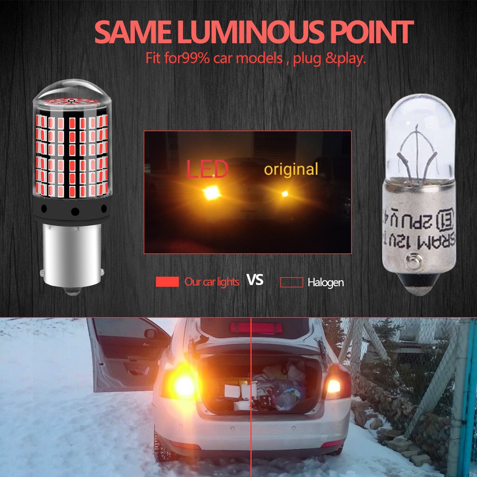 Hot Selling Auto LED Light T20 1156 1157 3156 3157 Canbus with Lens Turn Signal Light