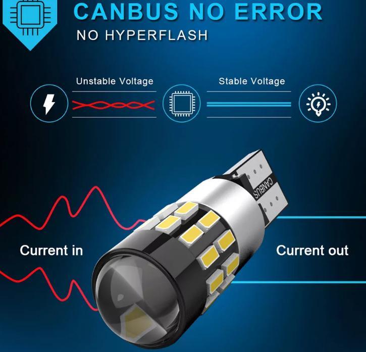 30 SMD3014 T10 with Lens Canbus 6000K Car Signal Light