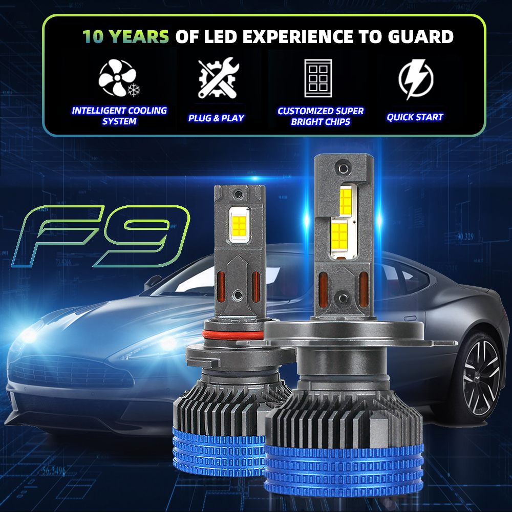 Factory 200W 40000LM Super Bright F9 Led Headlight Bulb