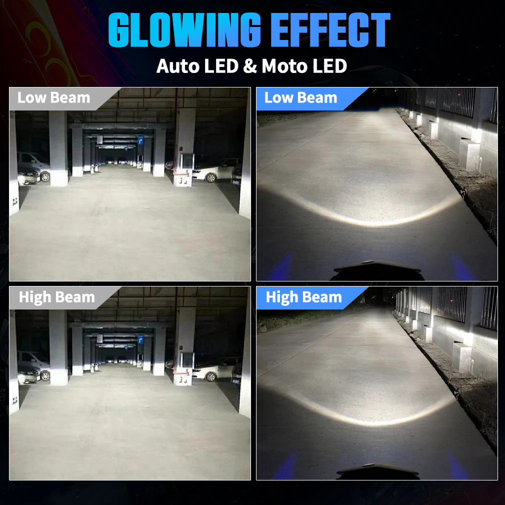 High Power M01-1 Projector Led Headlight 12v White Waterproof 100W 12000LM Headlamp
