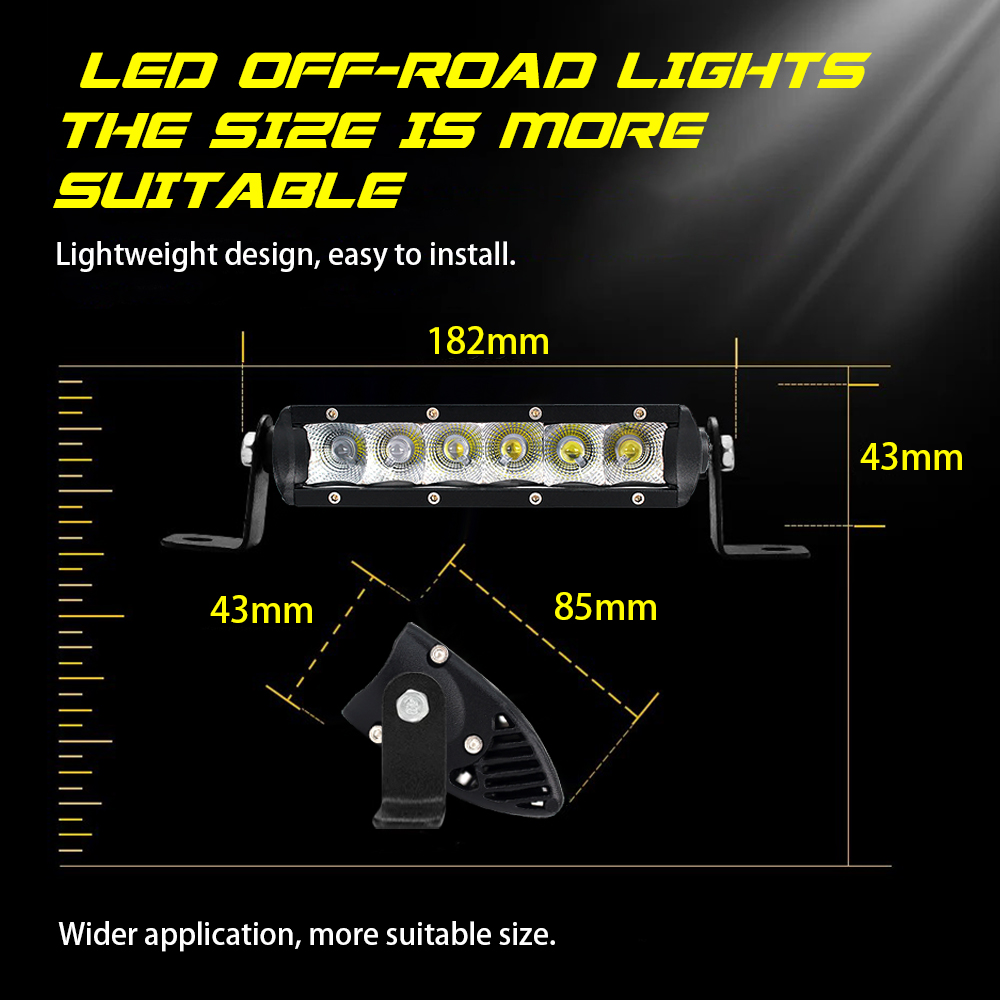 4D Lens Car Led With Reflective Cup Truck Long Strip Lamp 6000K Suv Roof Light