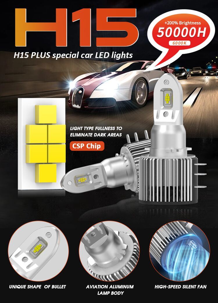 H15 Car LED High Beam Headlight Bulb with DRL