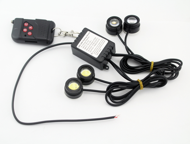 Automobile 6000K Strobe Eagle Eye with Remote Control One Control 4 Lamps