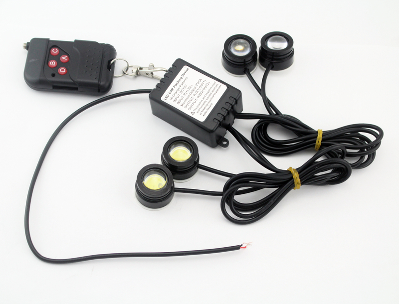 Automobile 6000K Strobe Eagle Eye with Remote Control One Control 4 Lamps