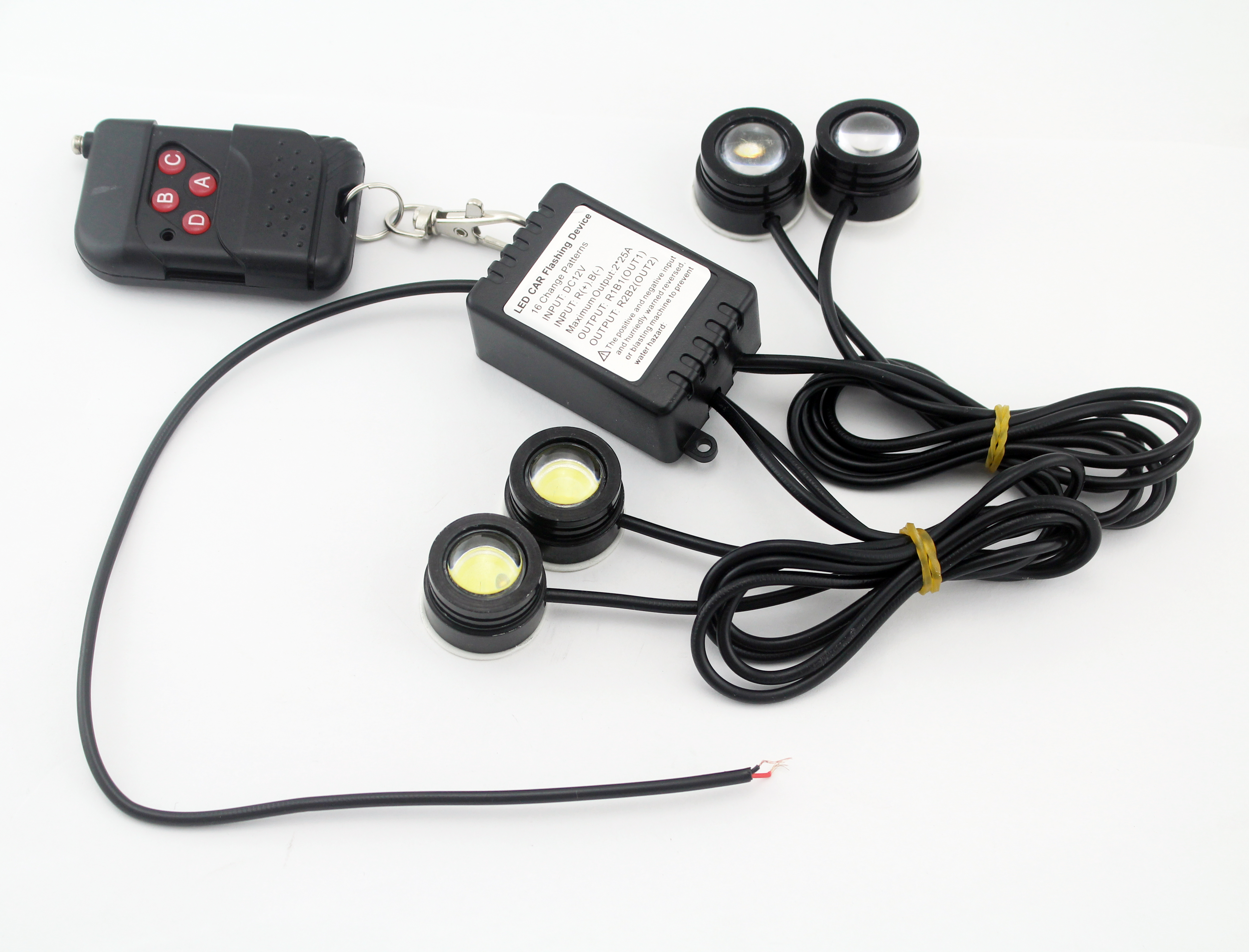 Automobile 6000K Strobe Eagle Eye with Remote Control One Control 4 Lamps