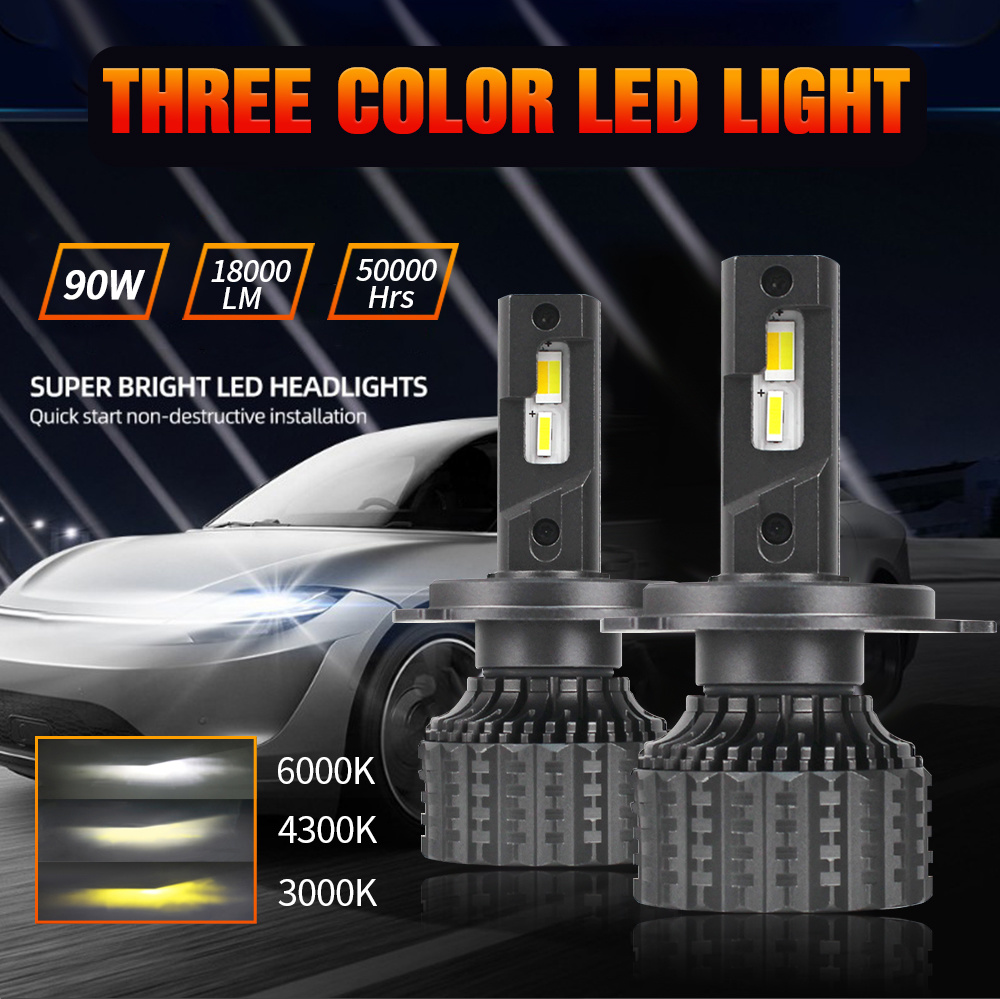 Multicolor V8T Automotive LED Headlight H1 H3 H4 9005 880