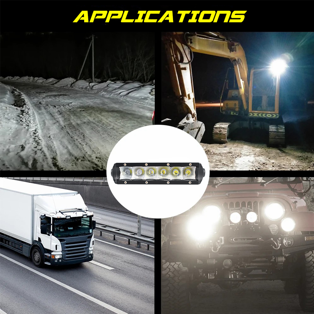 4D Lens Car Led With Reflective Cup Truck Long Strip Lamp 6000K Suv Roof Light