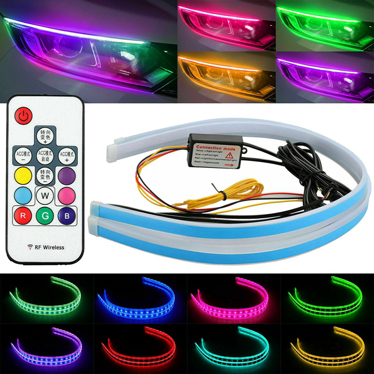  RGB Running LED Strip Light DRL Turn Lamp
