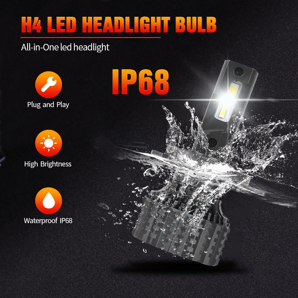 High Power V8 Automotive LED Headlight H1 H3 H4