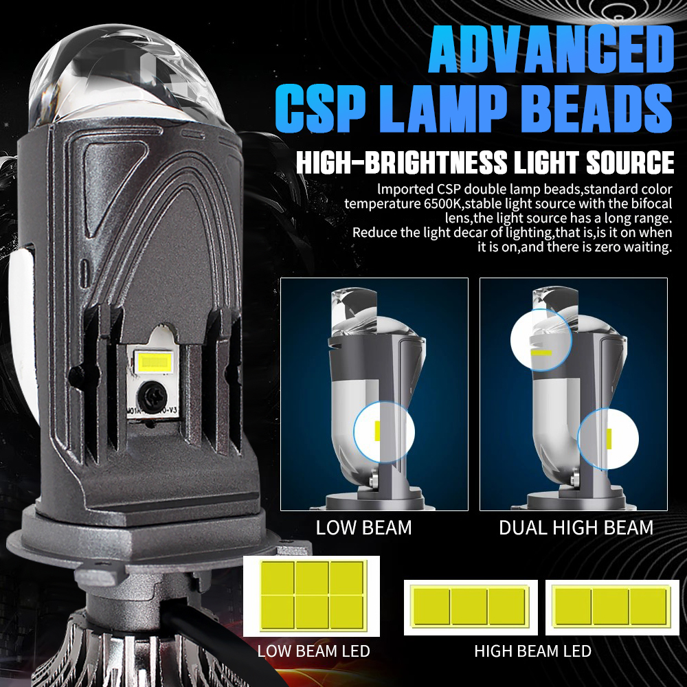High Power M01-1 Projector Led Headlight 12v White Waterproof 100W 12000LM Headlamp
