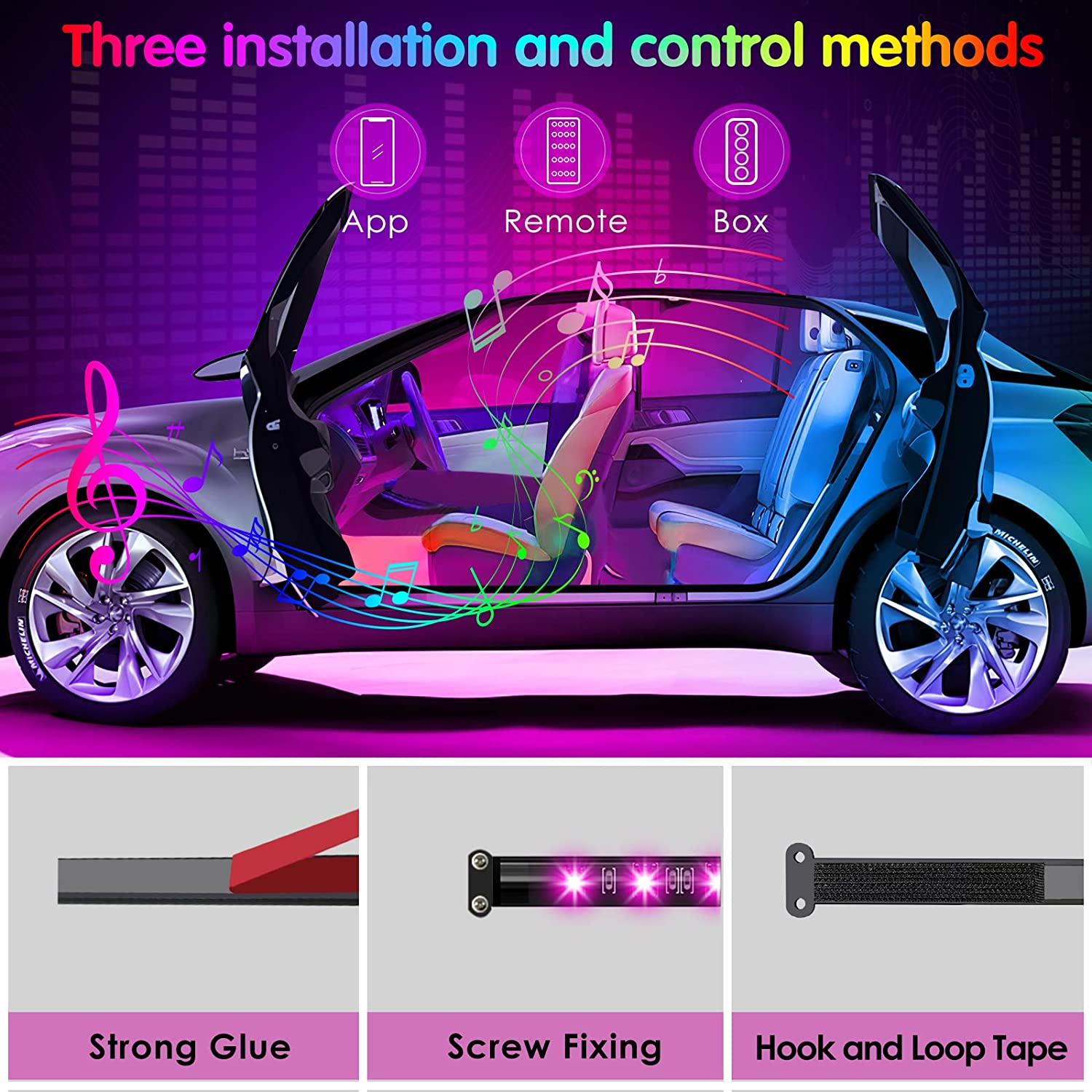 New Motor Remote Music Voice Control Colorful Atmosphere Lamp Foot-sole Light