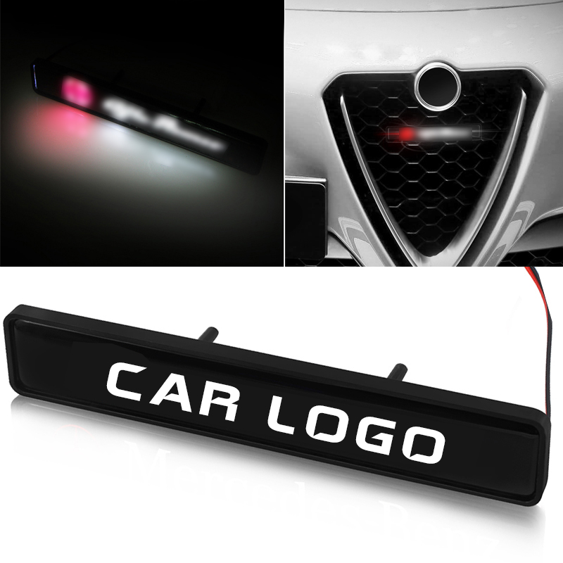 White Vehicle LED Logo Lamp For Grille Bonnet Atmosphere Light