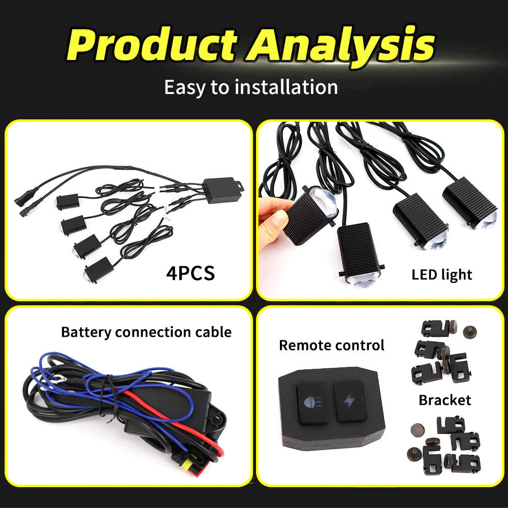 Lens Amber Car Light Running Lights Wireless Control Switch Strobe White Led Front Grille Light Universal Car Eagle Eye Lamp