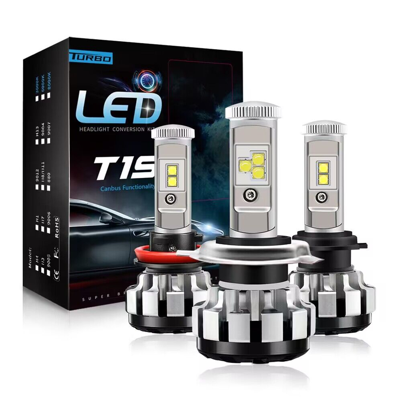 T1S Turbo Led Headlight Kit H4 H7 H11 Hb3 Hb4