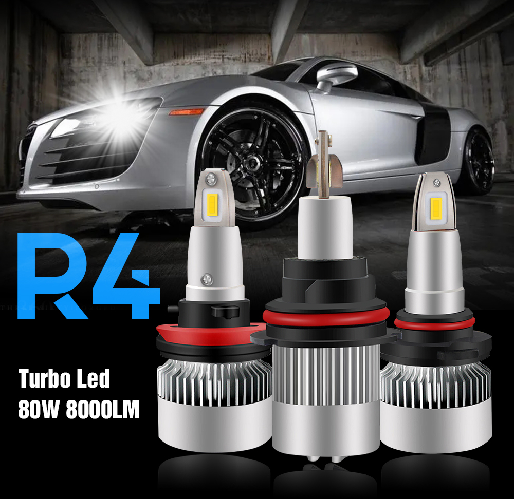 R4 Turbo LED Headlight Kit H4 H7 H11 9005 9006
