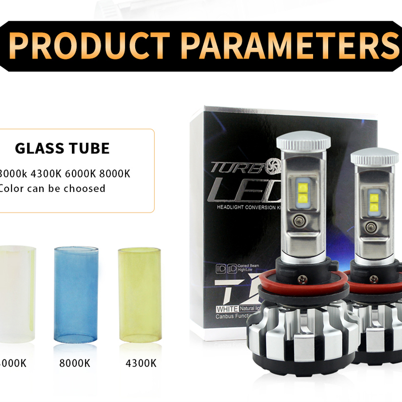 T1S Turbo Led Headlight Kit H4 H7 H11 Hb3 Hb4